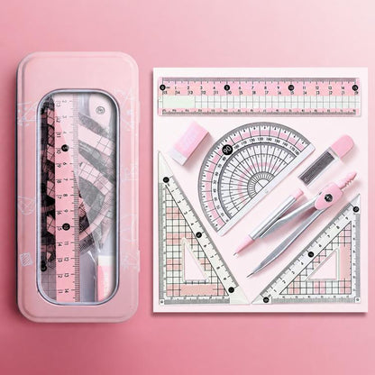 8PCS / Set Anti-myopia Compass and Ruler Set For Students