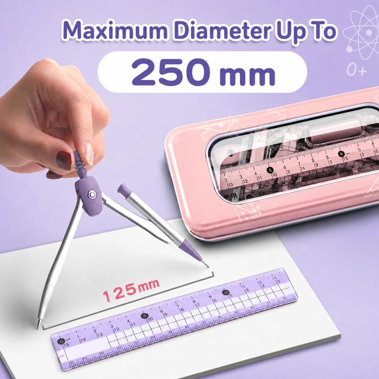 8PCS / Set Anti-myopia Compass and Ruler Set For Students