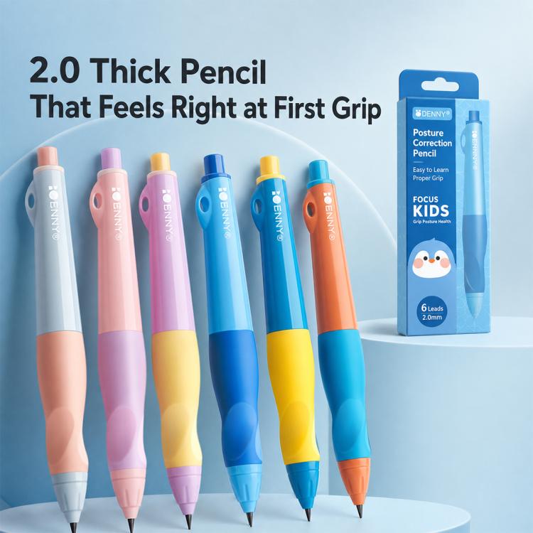 Colorful correction mechanical pencils with one lead tip each, kids style