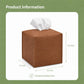 Dustproof PU Leather Tissue Storage Box, Square, Oblong