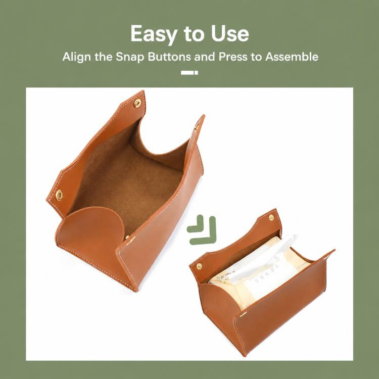 Storage Bag Style Dustproof PU Leather Tissue Box