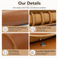 Tan leather watch case with suede lining, stitched edges, and magnetic snap closure