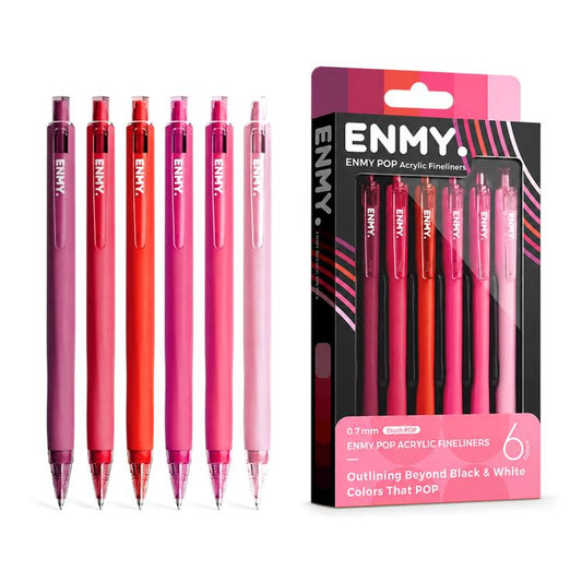 ENMY 6 PCS/Box POP Acrylic Fineliners Washable Colored Gel Pen
