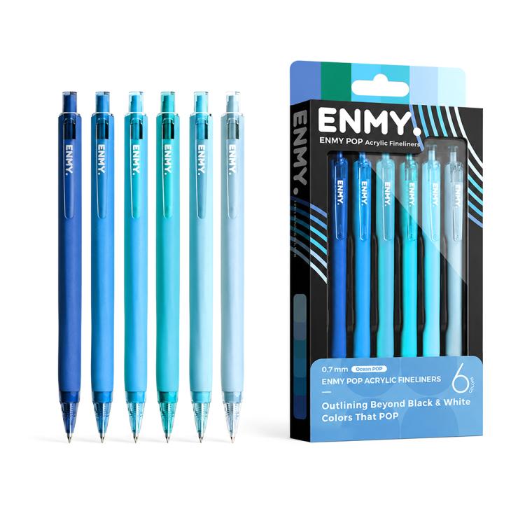 ENMY 6 PCS/Box POP Acrylic Fineliners Washable Colored Gel Pen