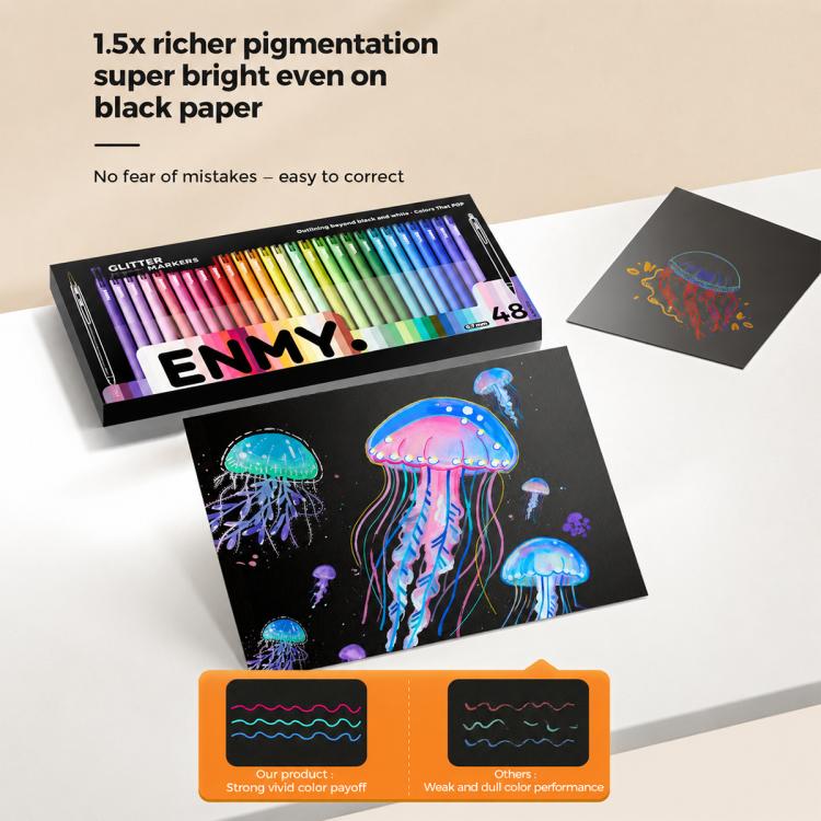 ENMY 6 PCS/Box POP Acrylic Fineliners Washable Colored Gel Pen