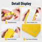 Yellow PU leather luggage tag with adjustable metal buckle and card slot.