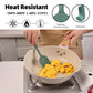 Green silicone spatula and oil brush with soft edges for cooking