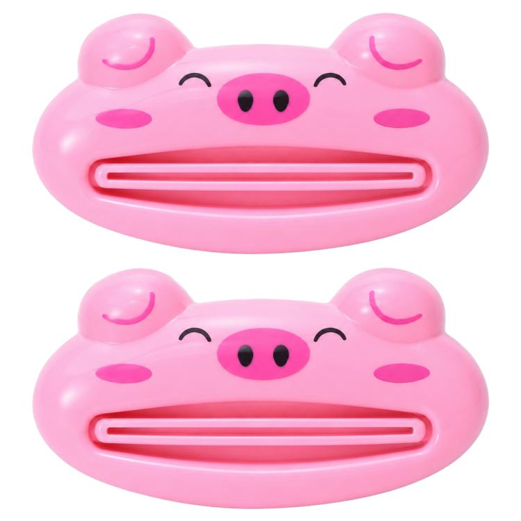 2 PCS/Pack Cute Cartoon Rolling Toothpaste Squeezer, Pink Pig, Frog, Panda