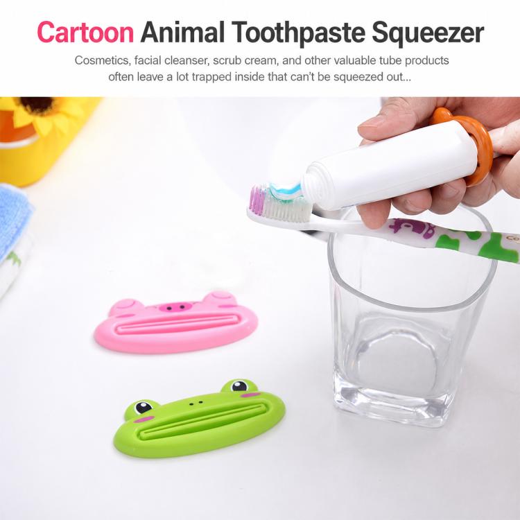 2 PCS/Pack Cute Cartoon Rolling Toothpaste Squeezer, Pink Pig, Frog, Panda