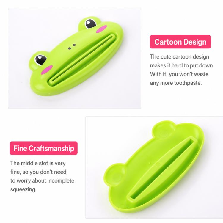 2 PCS/Pack Cute Cartoon Rolling Toothpaste Squeezer, Pink Pig, Frog, Panda