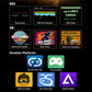 Pocket mobile game controller compatibility graphic with emulator platform icons