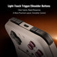 White pocket game controller close-up of top shoulder buttons and trigger area