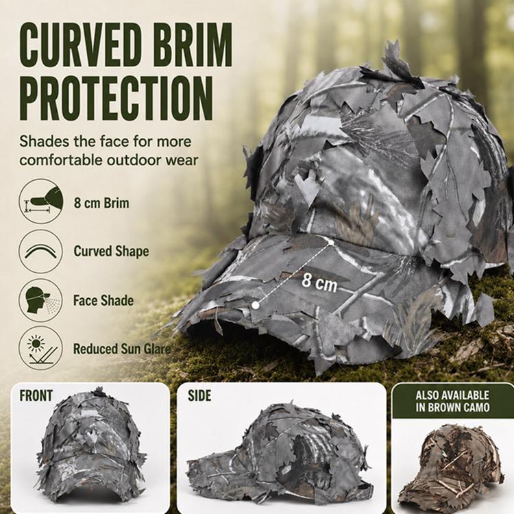 Outdoor Training Leaf Camouflage Baseball Sunshade Cap, Dome Cap
