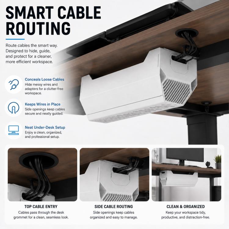 Under-Desk Metal Cable Management Box