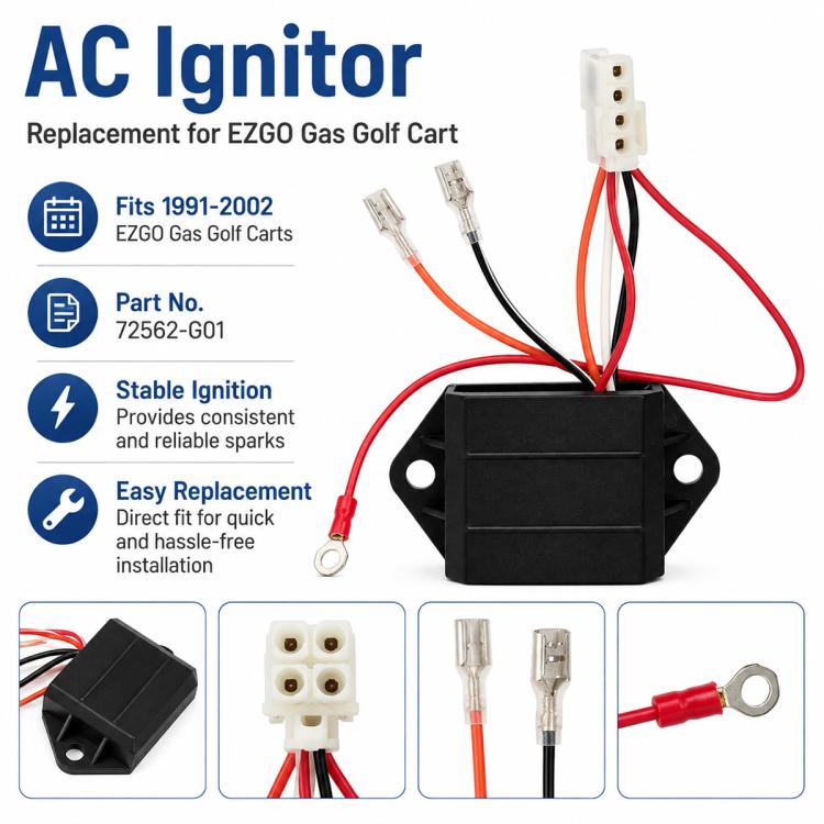 AC CDI ignitor replacement kit with black module and wire harness