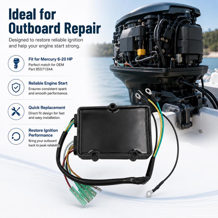 855713A4 Switch Box For Mercury 2-Stroke 6-20 HP Outboard, 855713A4