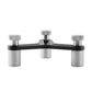 Ring squaring tool with three textured metal adjustment pads on black base
