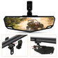 ATV rearview mirror with tinted reflective panel and black mounting bracket