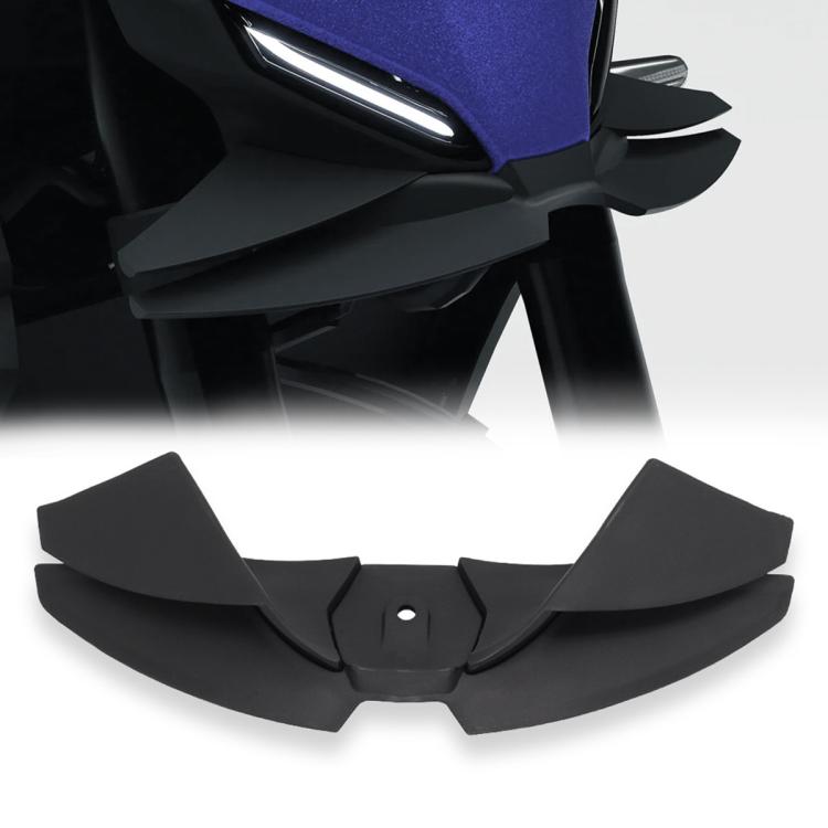 Motorcycle front spoiler downforce winglets, matte black 3-piece kit