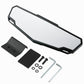 UTV rear view mirror parts set: black frame, brackets, and screws with washers