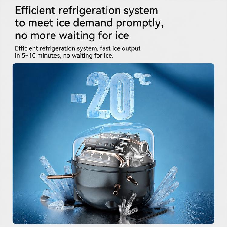 Commercial Household Fully Automatic Intelligent Ice Maker, US Plug, UK Plug, EU Plug