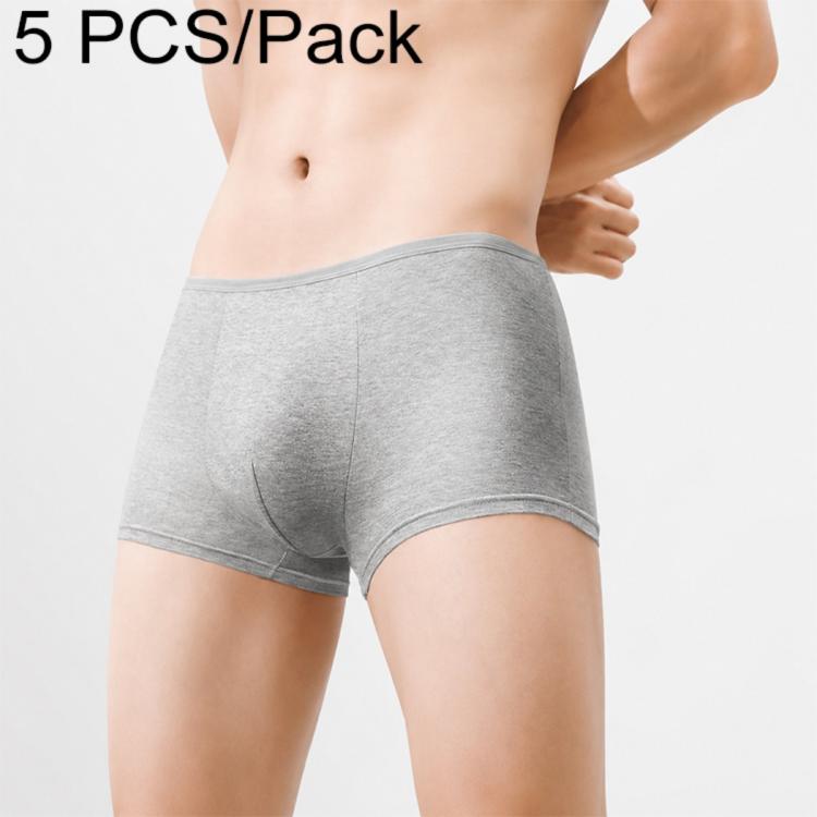 Men's heather gray boxer briefs for single use, snug fit, 5-pack