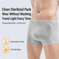 Men's gray disposable boxer briefs, individually packed EO-sterilized for travel
