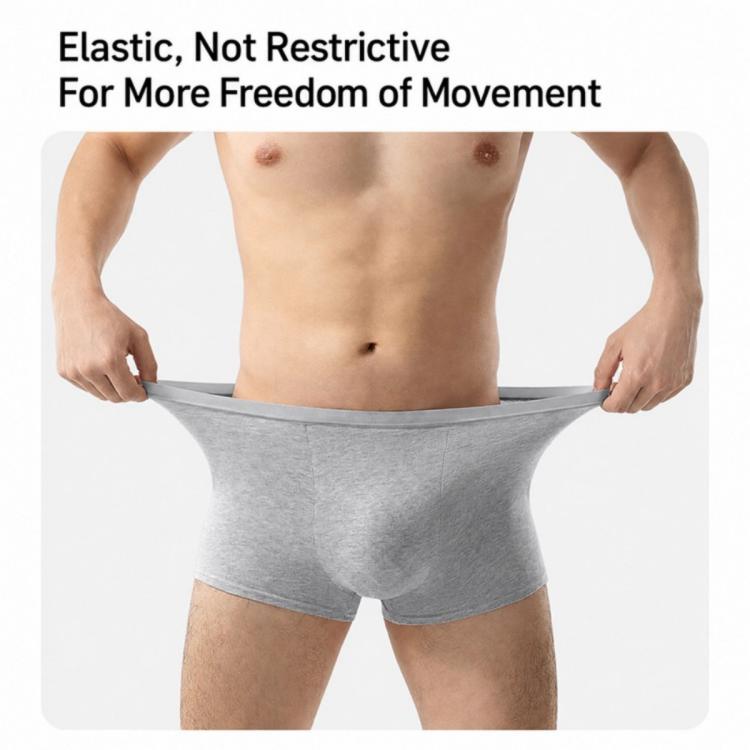Men's gray disposable boxer briefs, elastic waistband for flexible movement