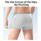 Men's gray disposable boxer briefs, no-pinch fit around the hips