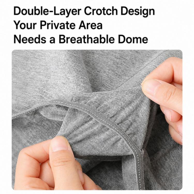 Men's gray disposable boxer briefs, double-layer crotch and reinforced stitching
