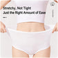 Women disposable cotton-crotch brief underwear, white, elastic waistband, moderate coverage