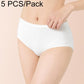 Women’s disposable cotton brief, white with cutout leg openings, 5-pack