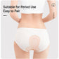 Women’s disposable cotton-crotch briefs for period use, white pinstripe coverage
