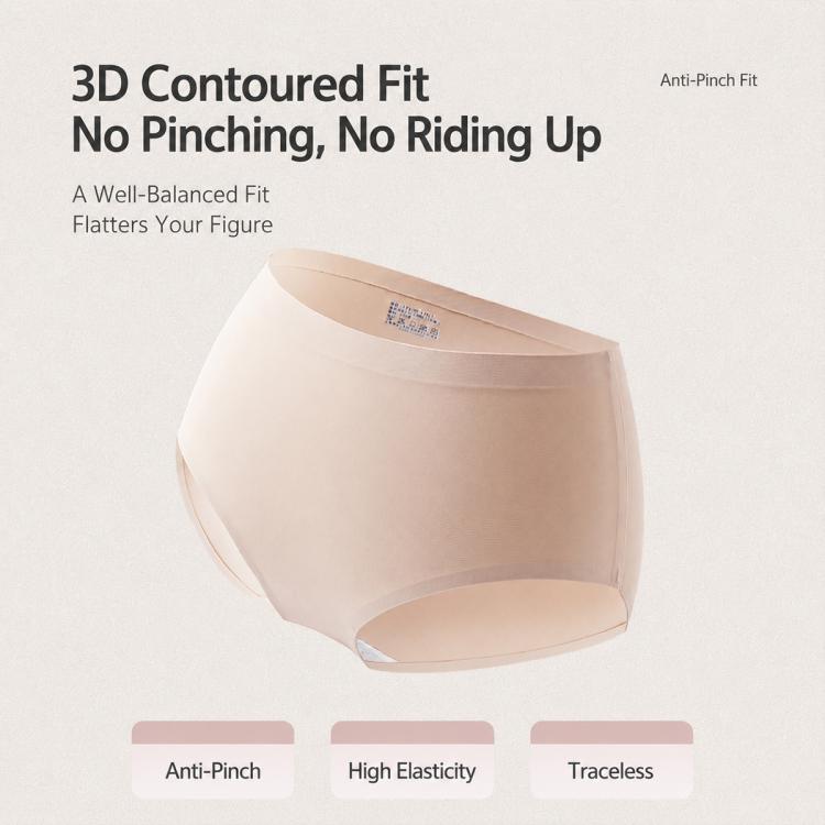 Seamless disposable underwear brief with 3D contoured fit in beige color