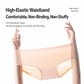 Seamless disposable underwear brief with wide elastic waistband in light beige