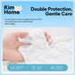 White disposable briefs, double-layer crotch shown being held by hands