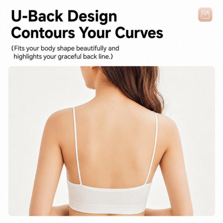 White camisole-style undergarment back view with U-back straps