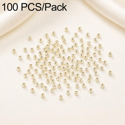 Gold-plated round spacer beads, smooth finish, straight holes, small DIY bead mix