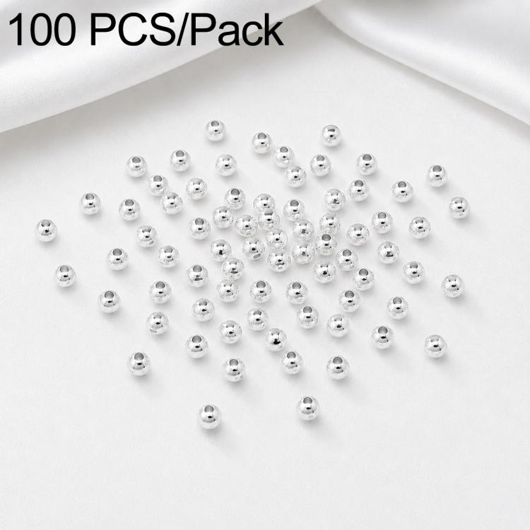 Round spacer beads with straight holes, smooth metal finish; grouped loose beads
