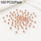 Rose gold round spacer beads with smooth finish, straight hole; round beads spread (100 pcs pack)