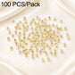 Gold-plated round spacer beads, smooth finish, visible straight drilled holes