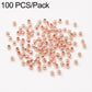 Rose-gold round spacer beads, smooth finish, straight holes, 100-pack