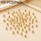 Gold round spacer beads, smooth texture and center hole openings, 100-piece pack