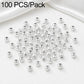 Silver round spacer beads, smooth finish, straight hole; dense cluster (100 pcs pack)
