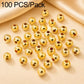 Gold-plated round spacer beads, smooth finish, straight-hole beads for DIY jewelry making