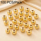 Gold-plated round spacer beads, smooth finish spheres with straight hole for DIY jewelry