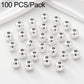 Silver round spacer beads with smooth finish and straight hole; sparse arrangement (100 pcs pack)