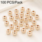 Rose gold round spacer beads with center holes, assorted bead pack