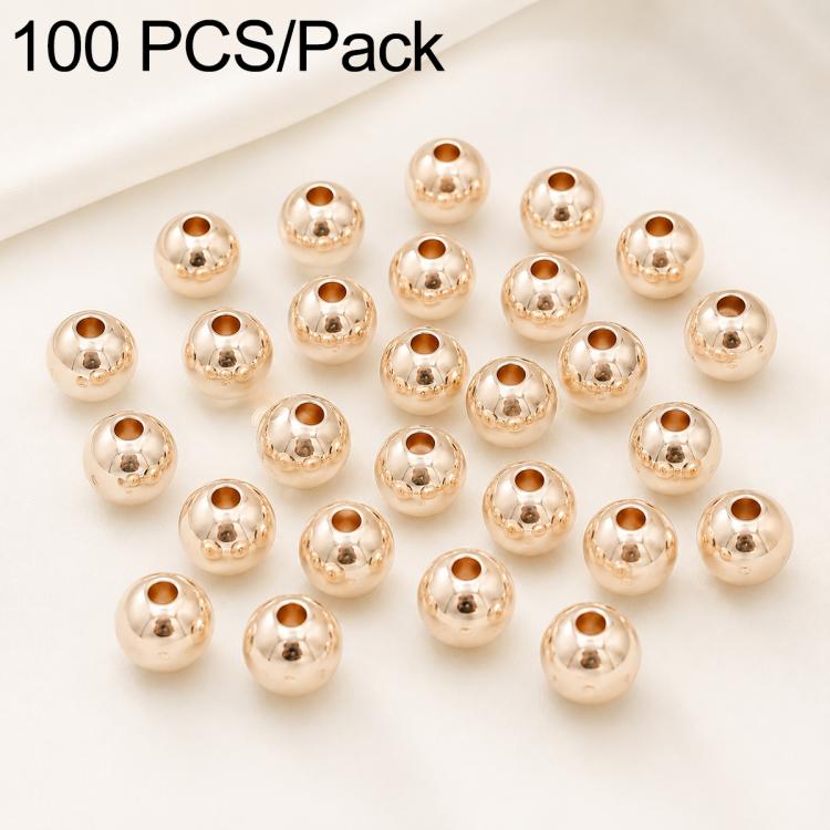 Rose gold round spacer beads with center holes, assorted bead pack