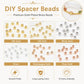 Gold-plated spacer beads color options shown in round center-hole beads